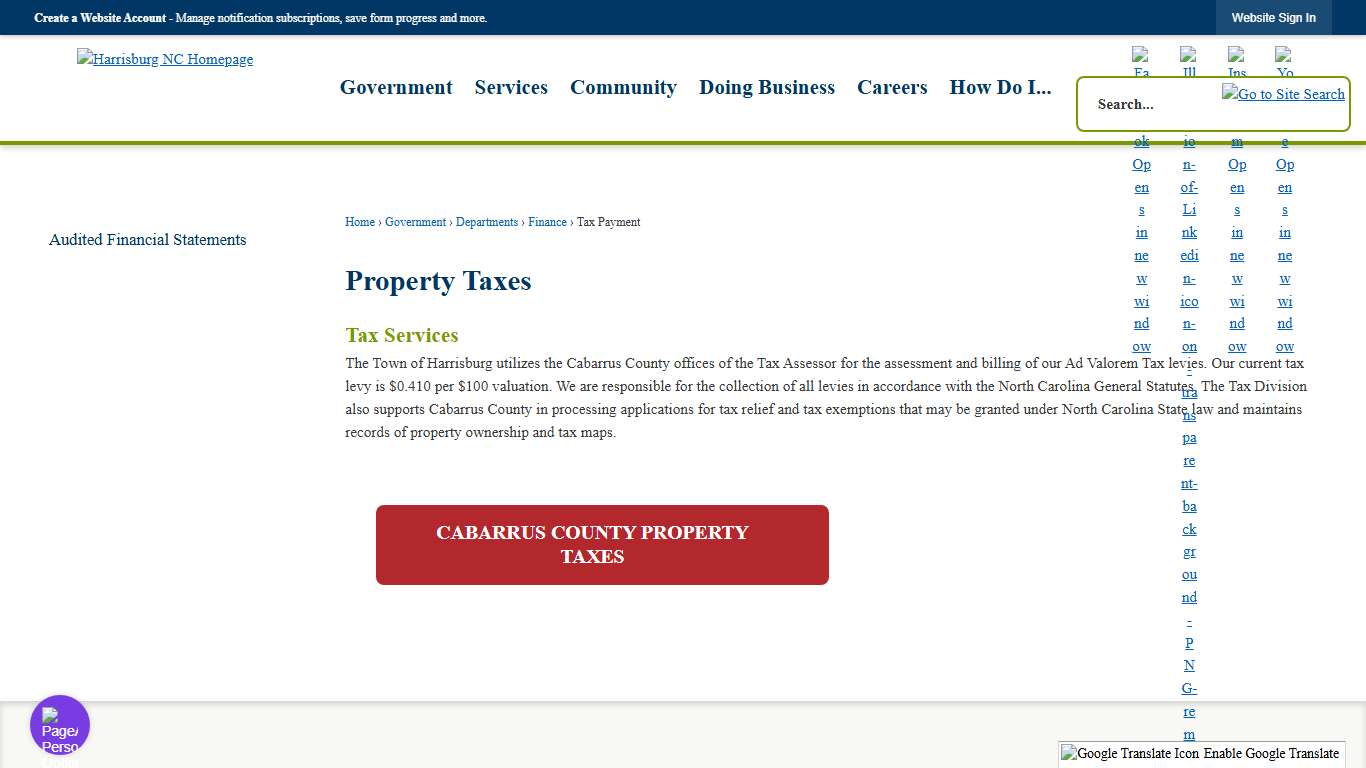 Property Taxes Harrisburg, NC