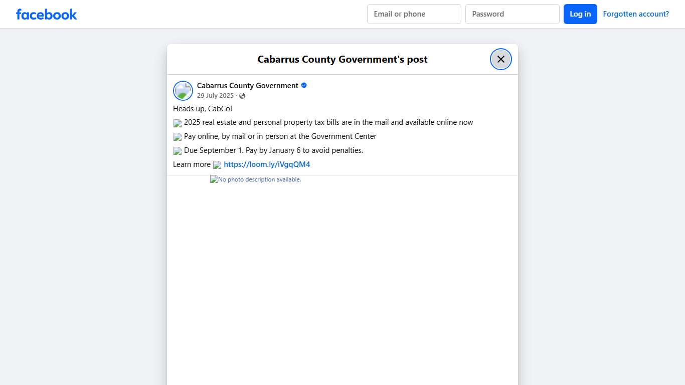 Heads up, CabCo! 📬 2025 real... - Cabarrus County Government Facebook