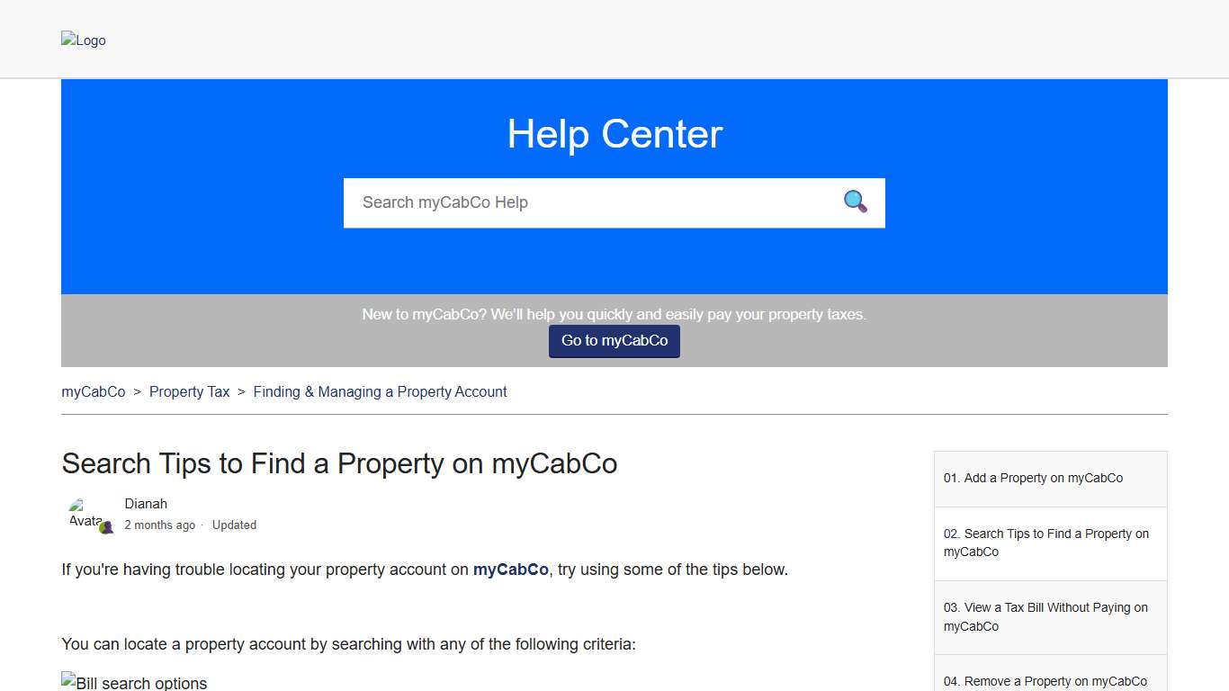 Search Tips to Find a Property on myCabCo – myCabCo