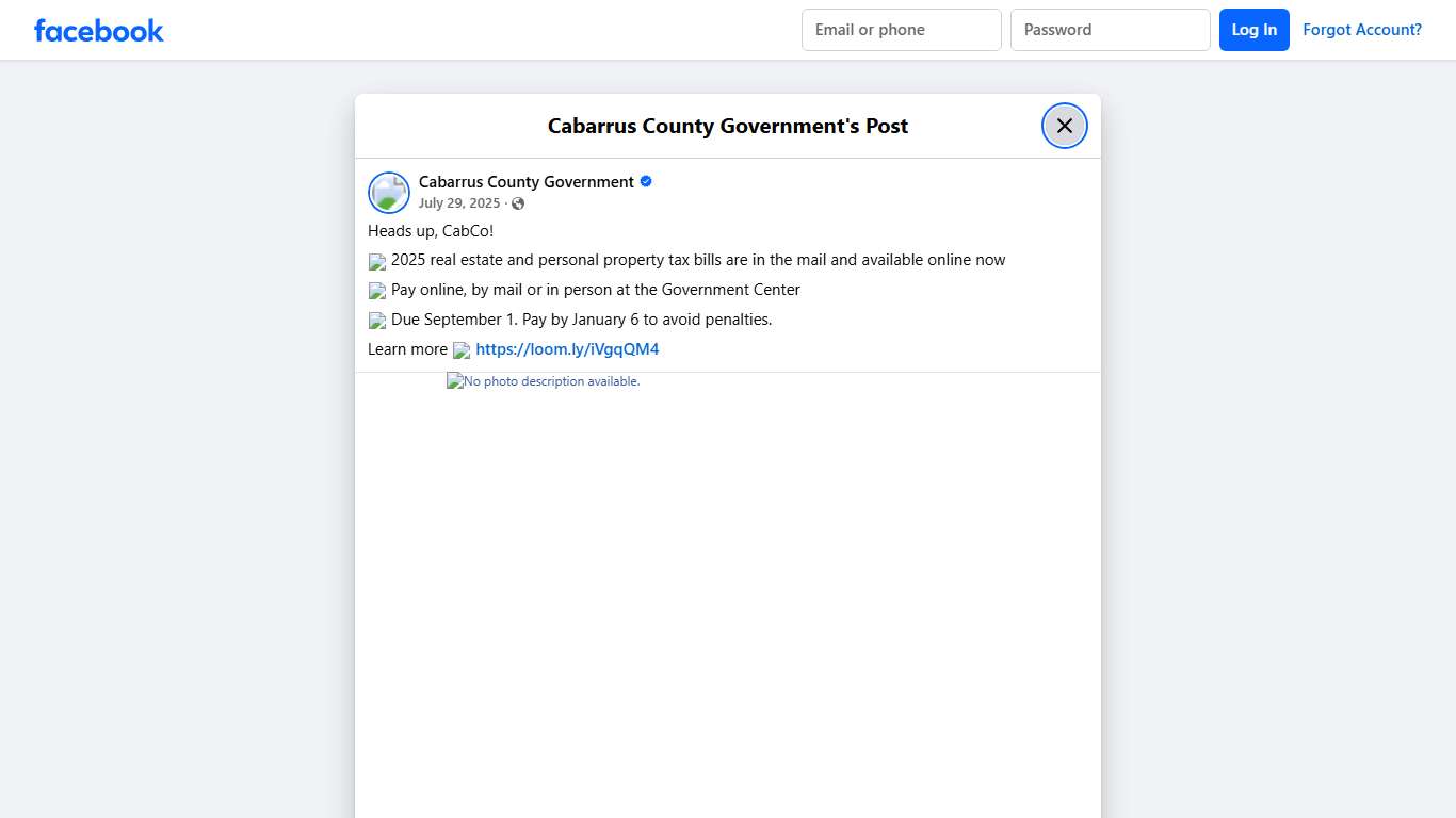 Heads up, CabCo! 📬 2025 real... - Cabarrus County Government Facebook